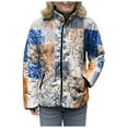 thumbnail image 4 of felwors Women's Quilted Coat with Geometric Square Print, Stand Collar Lightweight Outerwear for Fall Winter White, M, 4 of 8