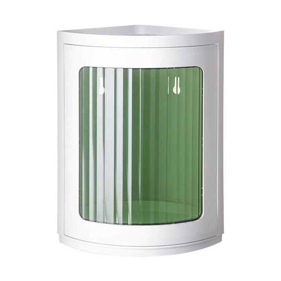 Corner Bathroom Countertop Organizer Corner Storage Shelf Rotating Decorative Makeup Organizer Cosmetic Storage Display Case for Lipstick Green