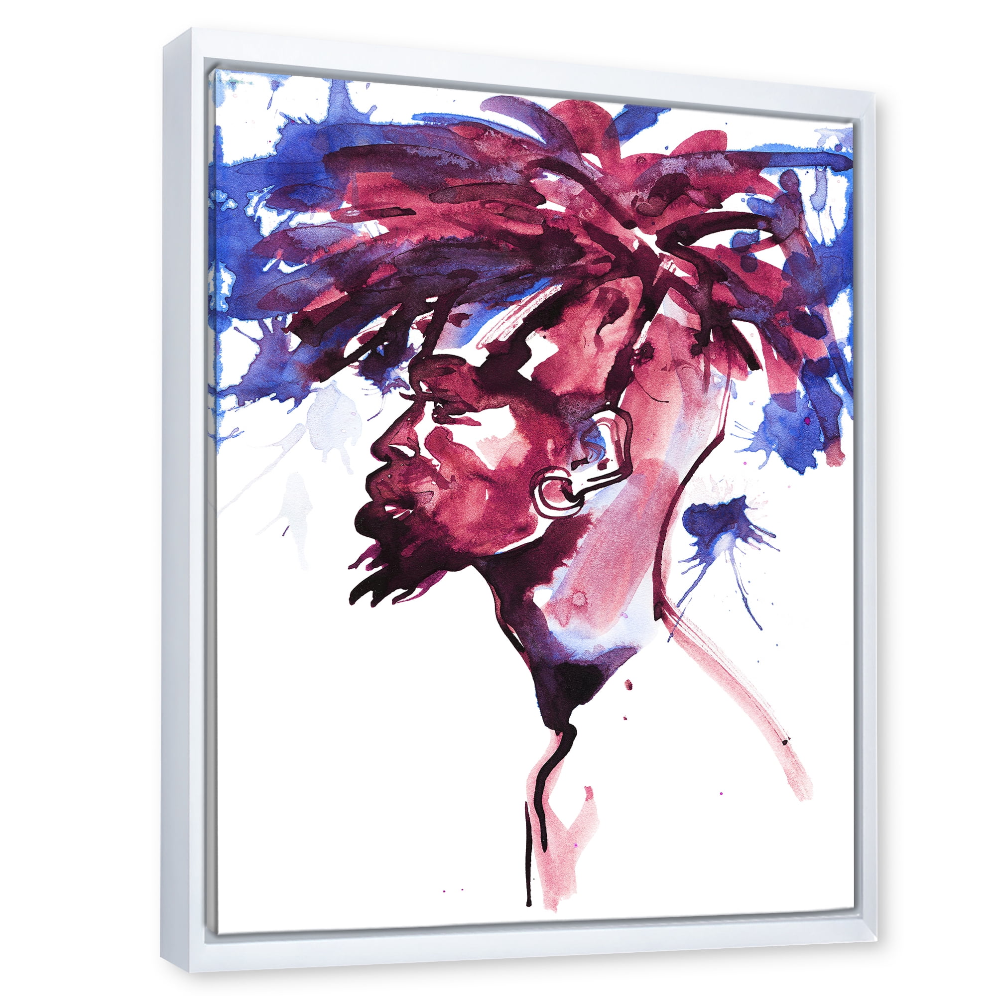 Designart 'Fashion Portrait of Handsome African Man' Modern Framed Canvas Wall Art Print