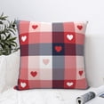 thumbnail image 4 of Yiaed Heart Plaid Print Pillow Covers Super Soft Decorative Square Throw Pillow Covers Case Cushion Covers for Sofa Couch Bedroom Car Decor（No pillow core）-16"x16", 4 of 7