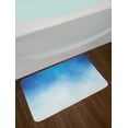 thumbnail image 2 of Blue Bath Mat, White Cloud Detail in Clear Blue Sky Summertime Smoky Atmosphere Warm Weather Image, Non-Slip Plush Mat Bathroom Kitchen Laundry Room Decor, 29.5 X 17.5 Inches, Blue White, Ambesonne, 2 of 2
