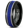 thumbnail image 2 of Metal Masters Mens Tungsten Ring Blue Lapis Lazuli Gemstone Inlay Wedding Band Comfort-Fit 8mm, 2 of 5