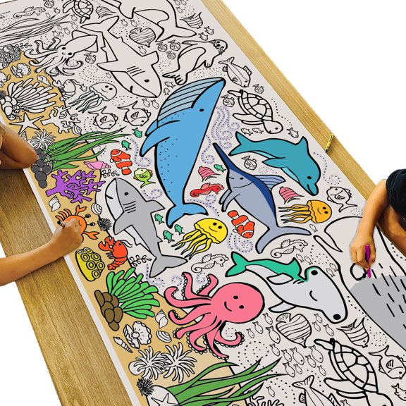 Tiny Expressions Giant Under The Sea Coloring Poster 72 x 30 Paper Banner