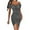 Gray, variant on Zekutng Dresses for Women Summer Solid off The Shoulder Short Sleeve Mini Dress,Sizes S-3XL