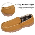 thumbnail image 3 of DSOLE Men's Moccasin Slippers Mens Memory Foam Slippers Slip On House Shoes Indoor Outdoor Anti-slip Sole Beige 8, 3 of 6