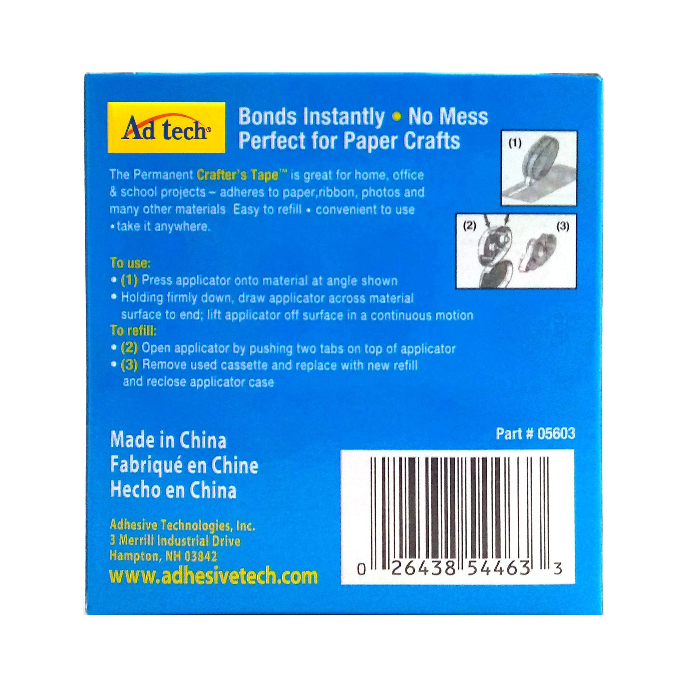  AdTech 05674 Permanent Crafter's Tape Refills, Pack of 8, Clear  : Arts, Crafts & Sewing