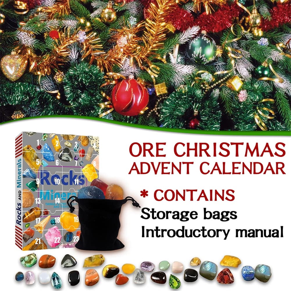 ore-christmas-advent-calendar-24-pieces-mineral-stone-box-christmas-gift-24-days-countdown-calendar-toy-for-kid-walmart-com