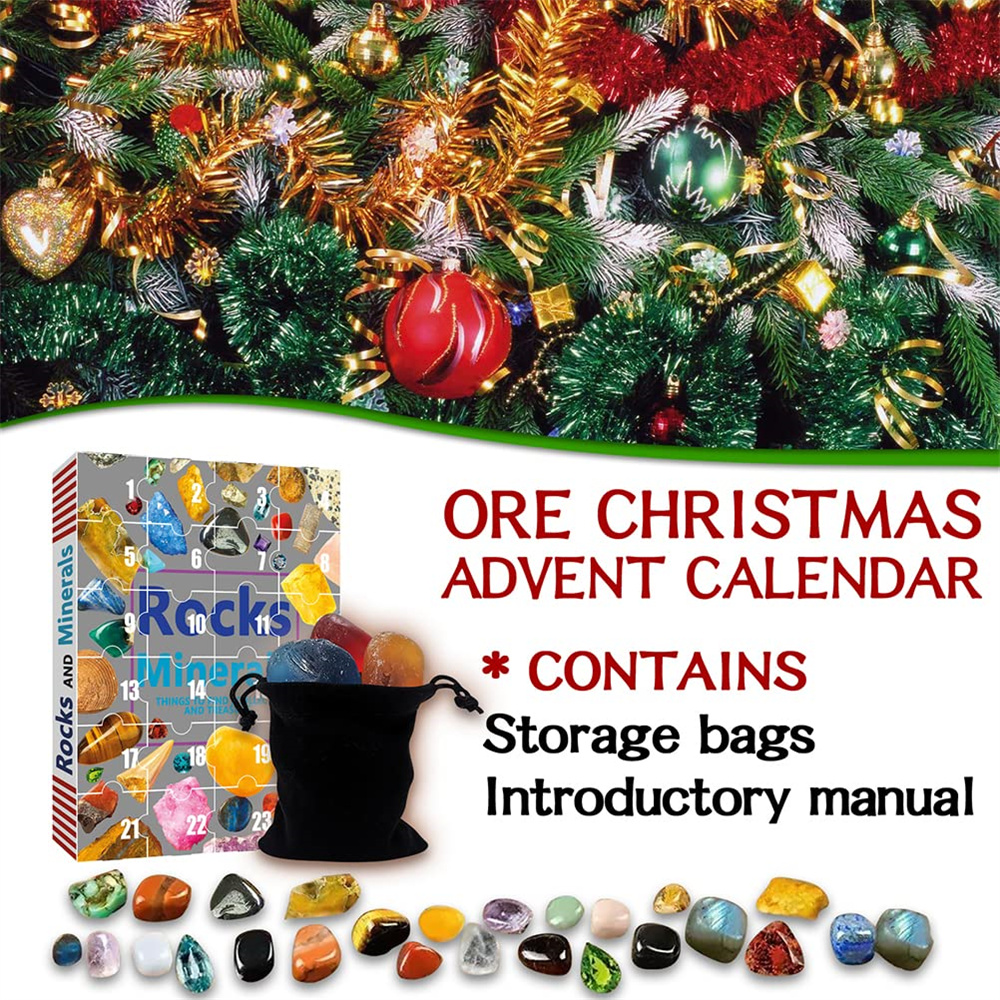 Ore Christmas Advent Calendar- 24 Pieces Mineral Stone Box Christmas Gift, 24 Days Countdown Calendar Toy for Kid - Walmart.com Ore Christmas Advent Calendar- 24 Pieces Mineral Stone Box Christmas Gift, 24 Days Countdown Calendar Toy for Kid - Walmart.com