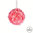 thumbnail image 3 of Vickerman 6" Artificial Pink Rose Ball, Pack of 2, 3 of 3