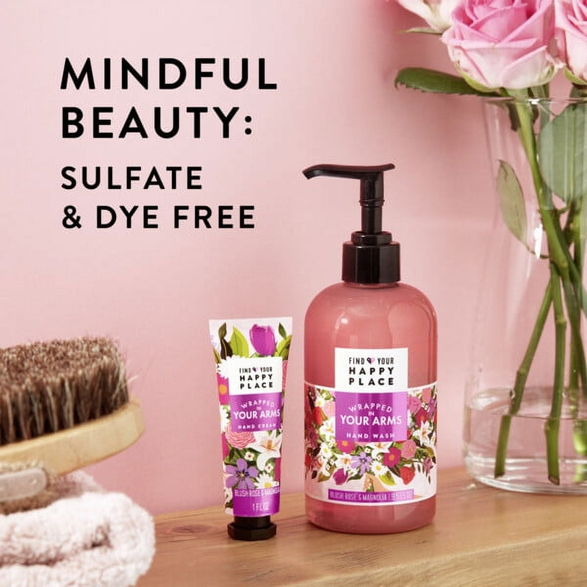 Find Your Happy Place Moisturizing Hand Cream Wrapped In Your Arms Blush Rose and Magnolia 1 fl oz