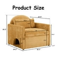 thumbnail image 5 of MDQMD Modern Chenille Accent Chair with Built-in Cat Bed - Yellow Pet-Friendly Lounge Sofa, Washable Covers & Space-Saving Design for Living Room/Bedroom, 5 of 9