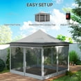 thumbnail image 4 of 12 x 12 ft Light Gray Canopy Tent with Mesh Netting, UPF50+ Pop Up Tent with Carry Bag for Garden & Patio, 4 of 8