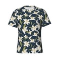 thumbnail image 3 of Naloa Lilies Flowers Men's T-Shirt Sport T-shirt Men's Basic Tee Casual Men's Shirt, Round Neck, Short Sleeves - Large, 3 of 5