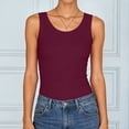 thumbnail image 2 of COMVALUE Womens Tank Tops 2026 Scoop Neck Ribbed Sleeveless Top Casual Basic Slim Fitted Knit Cami Tee Shirts (Wine, S), 2 of 7