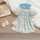 thumbnail image 5 of Vestido Floral de algodón de verano para niñas, trajes de hermanas, vestidos de princesa de línea A encantadores para niños, mono bonito para bebé, ropa para chico, 5 of 6
