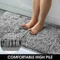 thumbnail image 5 of 2 Pieces Bathroom Rugs, Non Slip Absorbent Velvety-Soft Butter Chenille Bath Mat Set (Grey), 5 of 6