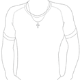 thumbnail image 3 of Bling Jewelry Mens Men's Two-Tone Black Cable Cross Pendant Necklace Silver Stainless Steel, 3 of 4