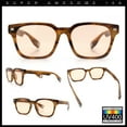thumbnail image 2 of Gentlemanly Retro Fashion Vintage Vibe Horn Rim Rectangle Plastic Sunglasses Tortoise - Beige, 2 of 8