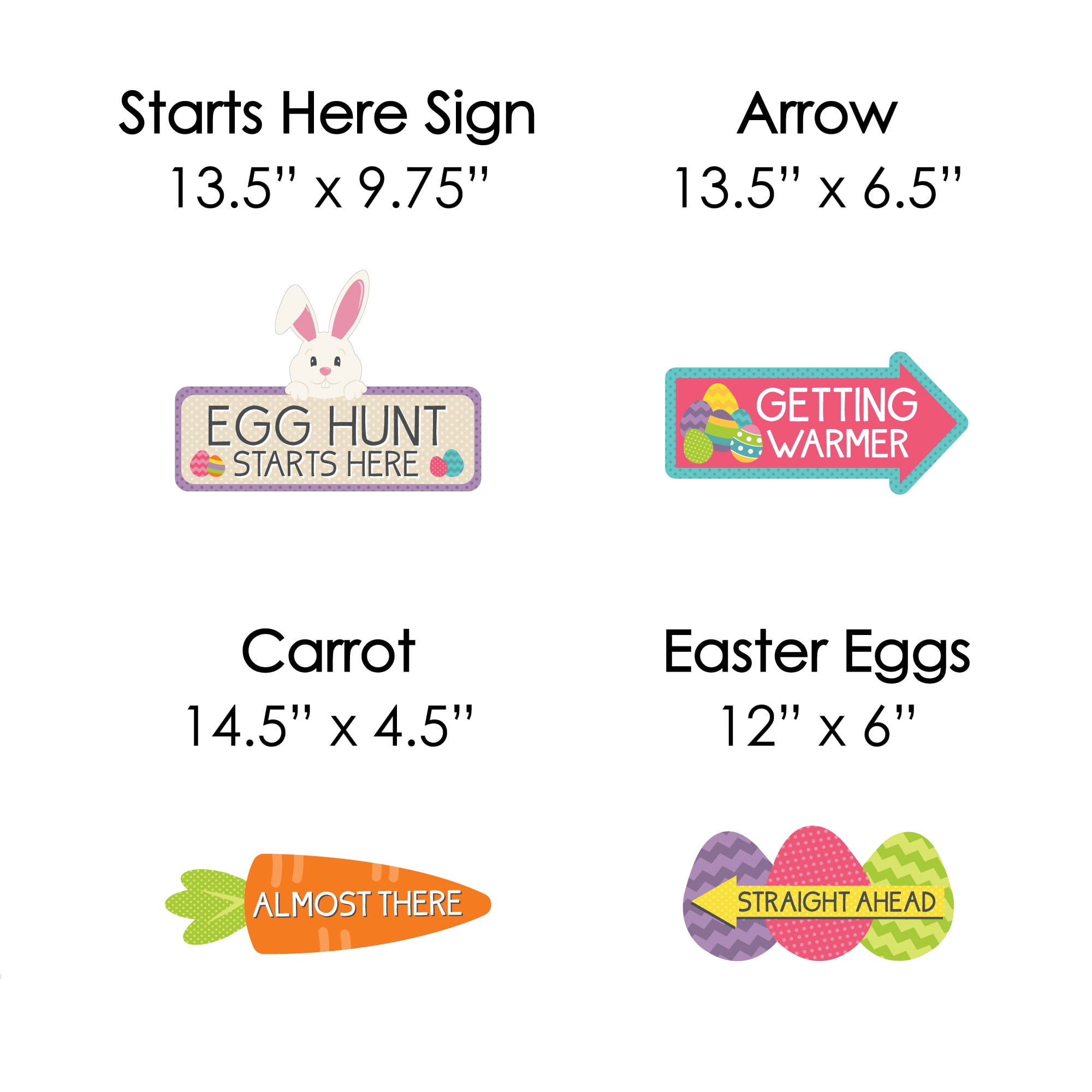 Funnlot Easter Egg Hunt Signs 16 PCS Easter Hunt Arrows Directions Maps Easter Egg Hunt Decorations for Garden Outdoor Easter Hunt Signs Look for Egg Bunny Easter Hunt Activity Games for Kids