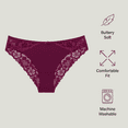 thumbnail image 3 of BLAKE & CO. Women's Micro and Lace Cheeky Underwear, 6-Pack, Sizes S-2X, 3 of 7