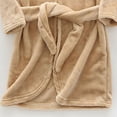 thumbnail image 4 of Gibobby Toddler Kids Soft Flannel Bathrobe,Thickened Warm Hooded Sleep Robe with Waist Tie,Plush Cozy Loungewear for Fall Winter for Boys Girls 2-12T Toddler Pajamas,Brown,Size 2-3T, 4 of 6