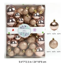 Twfbrm 42Pcs Christmas Tree Ornaments Set, 3/4/5cm Shatterproof Shiny and Polshed Glossy Christmas Ball Ornaments - Xmas Tree Hanging Balls for Holiday Wedding Party Christmas Decorations (Rose Gold)