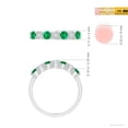 thumbnail image 4 of ANGARA Natural Half Eternity Seven Stone Emerald and Diamond Wedding Ring in 14K White Gold for Women (Size-3mm) | May Birthstone, Birthday, Anniversary, Jewelry Gift for Women | Natural Emerald Ring, 4 of 9