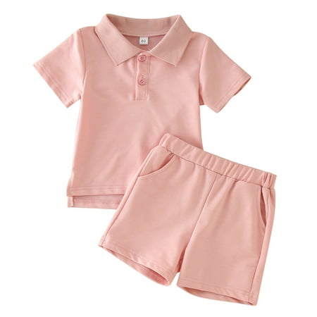 

Icvfdpl Boys Clothes Sets Short Sleeve Solid Color Summer Tops 2 Piece Set Outfits Beach Sun Party