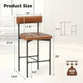 thumbnail image 3 of Costway 26" Upholstered Bar Stools Set of 4 with Padded Cushion & Backrest Footrest Brown, 3 of 9