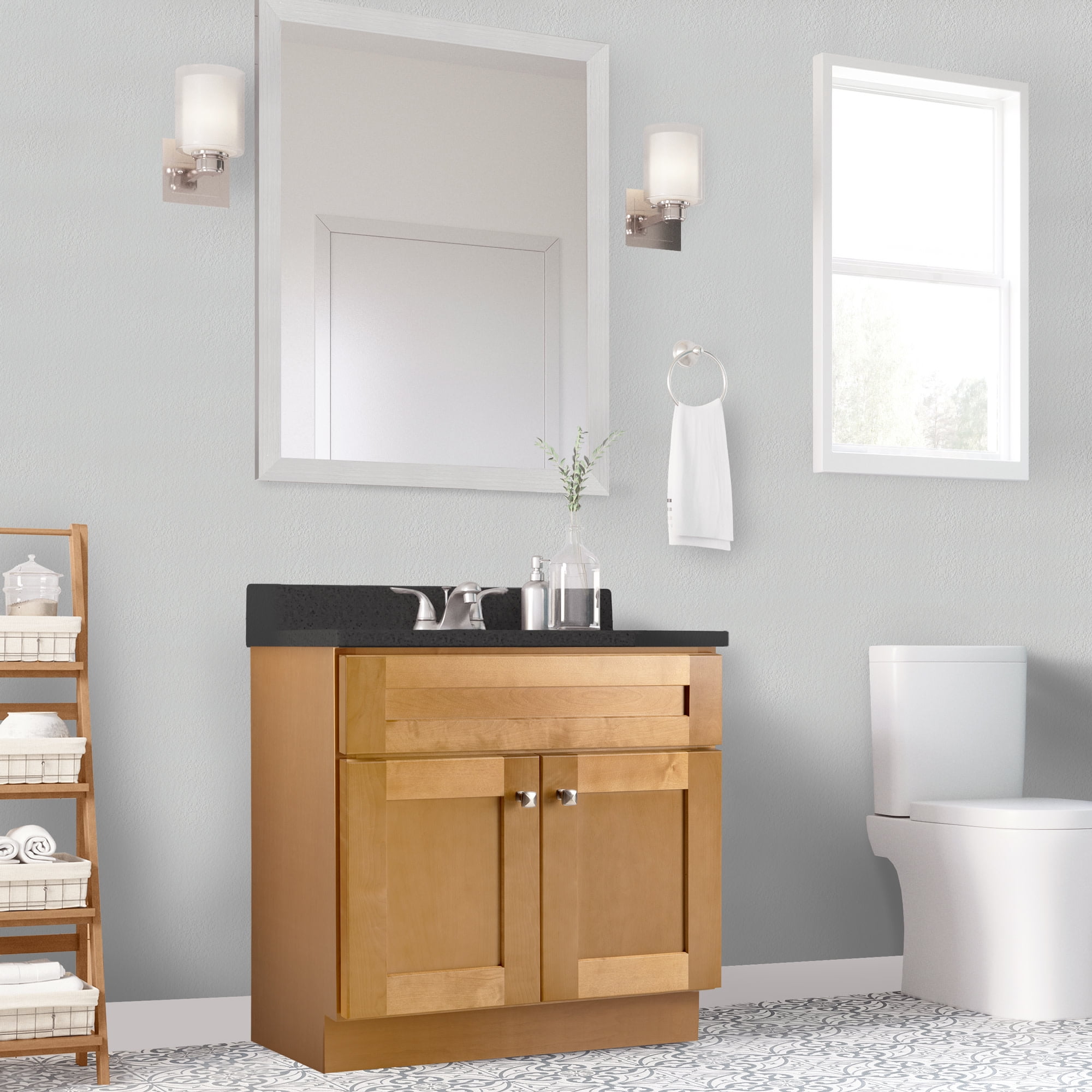 Design House Brookings 30" Ready to Assemble Solid Wood Bathroom Vanity, Modern Birch