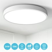 MultiEase LED Ultra-Thin Flush Mount Round Ceiling Light,Cool White Ceiling Lamp Fixture 24W