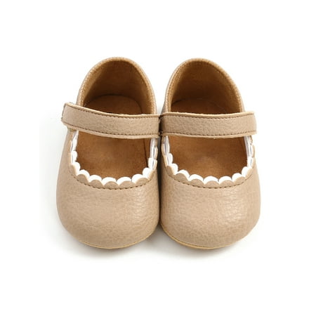 

Tenmix Newborn Crib Shoes First Walkers Mary Jane Comfort Flats Bowknot Princess Dress Shoe Toddler Fashion Breathable Khaki 6C