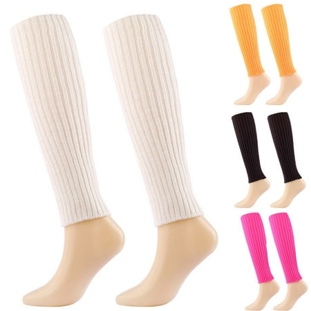

SPRING PARK 1 Pair Womens Fashion Leg Warmers Adult Junior Ribbed Knitted Long Socks for Party Sports Casual Sock