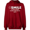 thumbnail image 2 of OXI Hoodie Sweatshirt - Smile It Make People, Basic Casual Hoodie for Men's and Women Fleece Hoodie Long Sleeve - Antiquee Cherry Small, 2 of 3