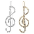 thumbnail image 1 of 2pcs Elegant Rhinestone Music Note Hair Clip Metal Musical Note Hair Clips Music Note Hair Clip Music Hair Clip Vintage Hair Barrettes, 1 of 9