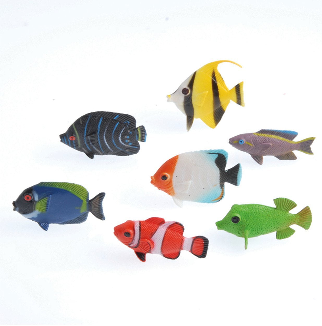 US Toy Assorted Color and Design Tropical Fish Figure Play Set (Lot of