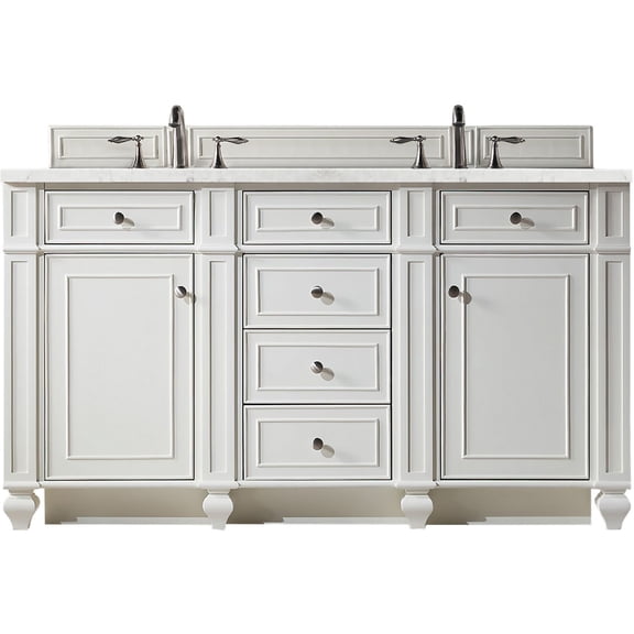 James Martin Vanities 157-V60d-3Ejp Bristol 60" Free Standing Double Basin Hardwood Vanity