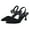 Black-Cotton linen, variant on Women's Kitten Heels Slingback Pumps Elastic Ankle Strap Sandals Closed Pointed Toe Dress Shoes
