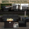thumbnail image 4 of Gotland Outdoor Patio Furniture Set 7 Pieces Rattan Wicker Sectional Sofa with 43.3", Glass Black, 4 of 8