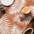 thumbnail image 3 of Palm Leaves Burnt Orange Table Runner 36 Inches, Summer Botanical Coastal Tropical Bed Runner Dresser Scarves Tabletop for Indoor Outdoor Parties/Ceremony/Banquet, 13"x 36", 3 of 9