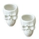 thumbnail image 4 of 2 macetas pequeñas de cerámica con forma de calavera para suculentas, cactus, decoración para el hogar y la oficina (blancas), 4 of 5