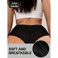thumbnail image 3 of Womens Lace Thong Panties 6-Pack Soft Breathable Plus Size Multicolor, 3 of 6