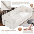 thumbnail image 5 of avobird 78" Convertible Sofa Bed, 5-in-1 Corduroy Futon Pull Out Couch, No Assembly Boneless Sleeper Sofa for Living Room & Bedroom, White, 5 of 6