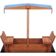 thumbnail image 2 of O'force Wooden Sandbox with Convertible Cover Kids Outdoor Backyard Bench Play Sand Box, 2 of 7