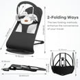 thumbnail image 3 of Baby Bouncer 2 in 1 Convenient Design, Removable Machine Washable, Comfortable Support, for 0-18 Months-Dark Gray, 3 of 6