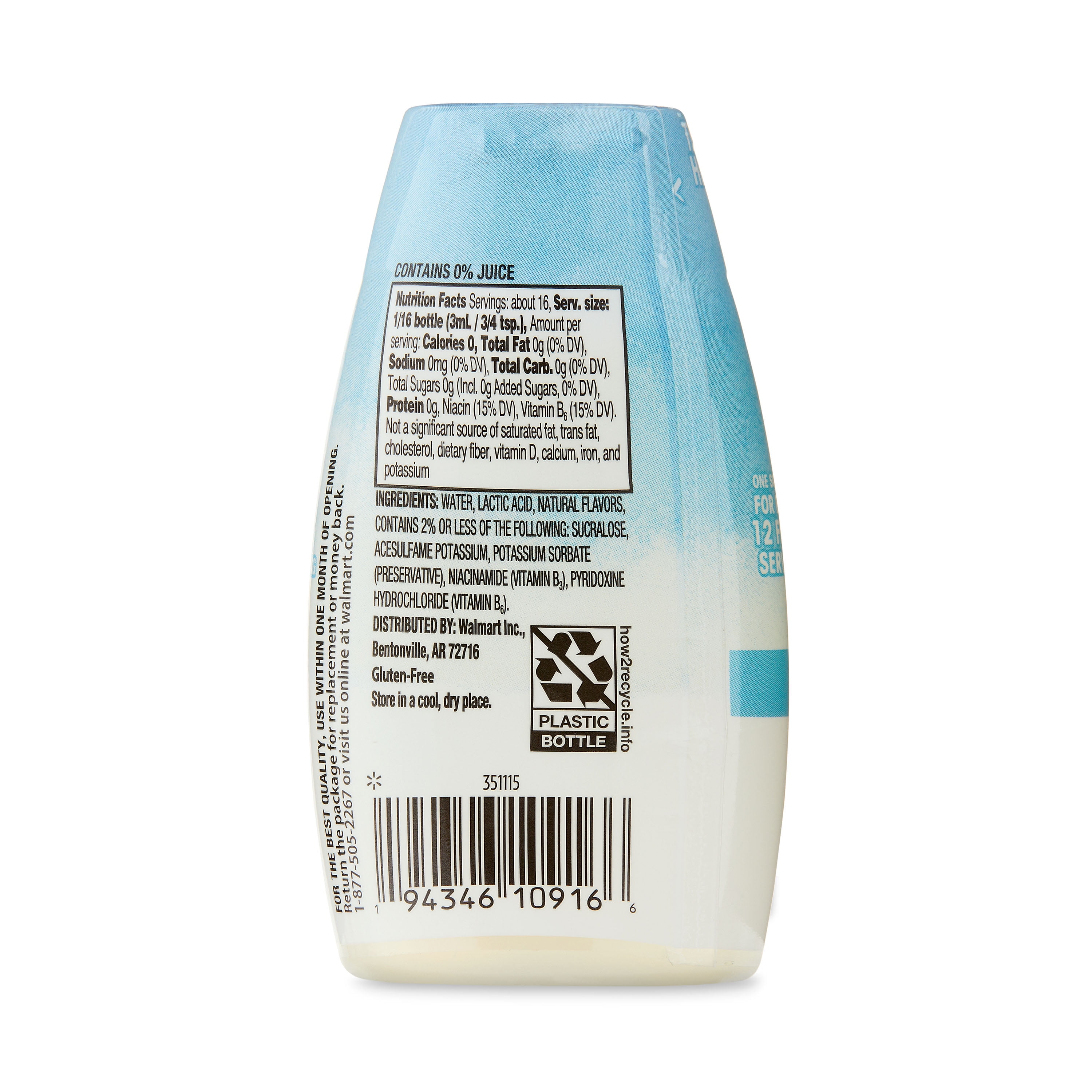 Great Value Coconut Lime Clear Liquid Drink Enhancer, 1.62 fl oz Bottle