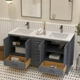thumbnail image 5 of Ayna Decors Rooh 60 in Charcoal Grey Double Sink Bathroom Vanity Set with White Quartz Countertop | 4 Soft Closing Doors | 6 Full Extention Soft Close Drawer | Brushed Nickel Hardware | AVR60CG3002, 5 of 10