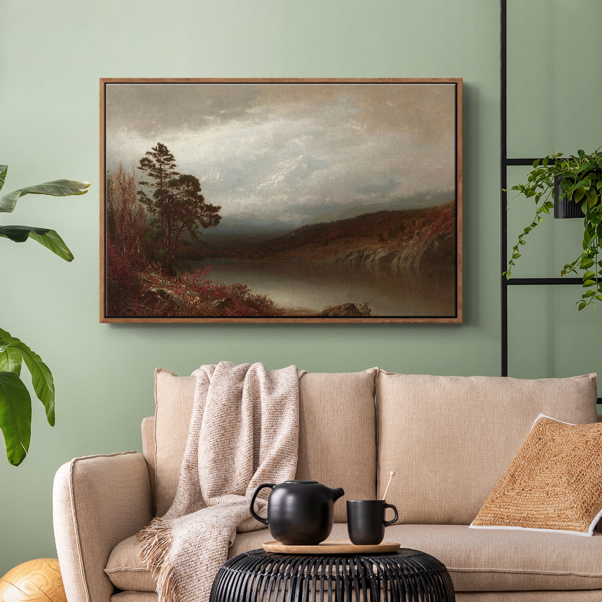 Vintage Landscape-CCCXVIII By Wexford Home Framed in Walnut Wood Gallery Wrapped Canvas 27 in. x 41 in.