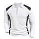 thumbnail image 1 of pstuiky manga larga para hombre, Camiseta de manga larga con cuello de solapa y botones para hombre, color liso camisetas de hombre xxxl, 1 of 7