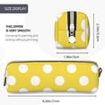 thumbnail image 3 of Pofeuu Yellow And White Polka Dot Print Leather Pencil Case, Leather Pencil Pouch Large Capacity, Big Pencil Pouch with Zipper Vintage Pen Bag Fountain Pen Holder, 3 of 7